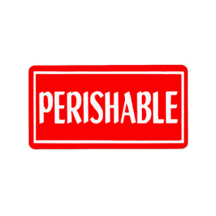 rood en wit bederfelijke Sticker