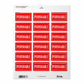  rood en wit bederfelijke Sticker (Full Sheet)