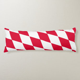 Rood en Wit Beiers Diamanten Vlag Patroon Lichaamskussen