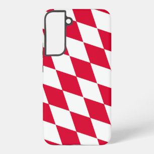 Rood en Wit Beiers Diamanten Vlag Patroon Samsung Galaxy Hoesje