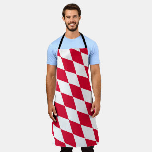 Rood en Wit Beiers Diamanten Vlag Patroon Schort