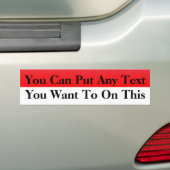 Rood en wit blanco bumpersticker (Op auto)