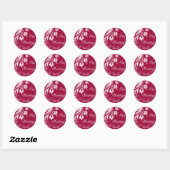 Rood en Wit Bloemen Bruiloft Envelop Seal Ronde Sticker (Vel)