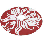 Rood en Wit Bloemen Damast Vrolijk Kerstfeest Kerstboom Rok (Gekanteld)