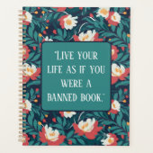 Rood en Wit Bloemen Gepersonaliseerde Citaat Planner (Voorkant)
