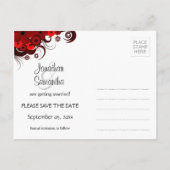 Rood en Wit Bloemen Save The Date Briefkaarten (Achterkant)