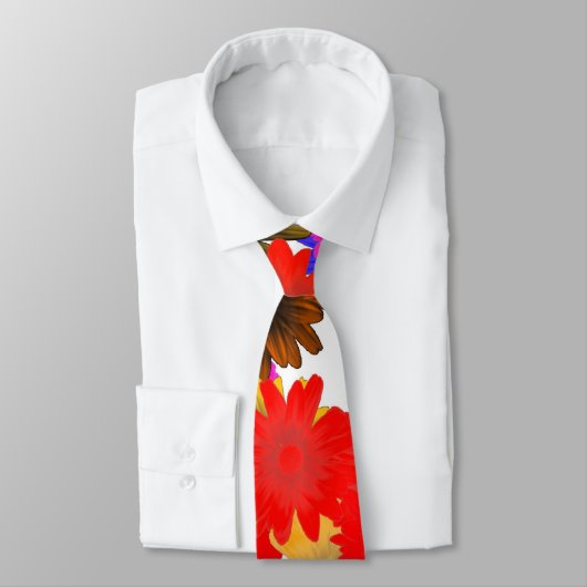 Rood en wit bloemig stropdas (Gebonden)