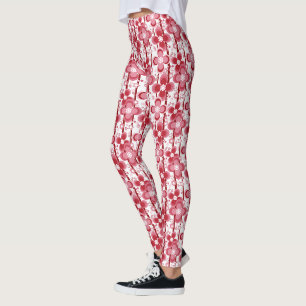 Rood en wit bloemmotief leggings