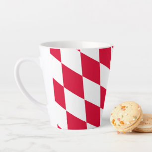 Rood en wit Boven-Beieren diamanten vlagpatroon Latte Mok