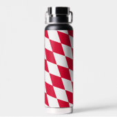 Rood en Wit Boven-Franse Diamant Vlag Patroon Waterfles (Achterkant)
