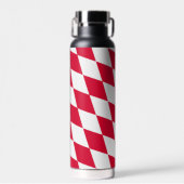 Rood en Wit Boven-Franse Diamant Vlag Patroon Waterfles (Voorkant)
