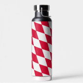 Rood en Wit Boven-Franse Diamant Vlag Patroon Waterfles (Links)