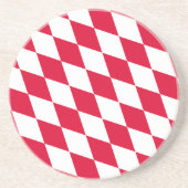 Rood en Wit Boven-Franse Ruitvormige Vlag Patroon Zandsteen Onderzetter (Voorkant)