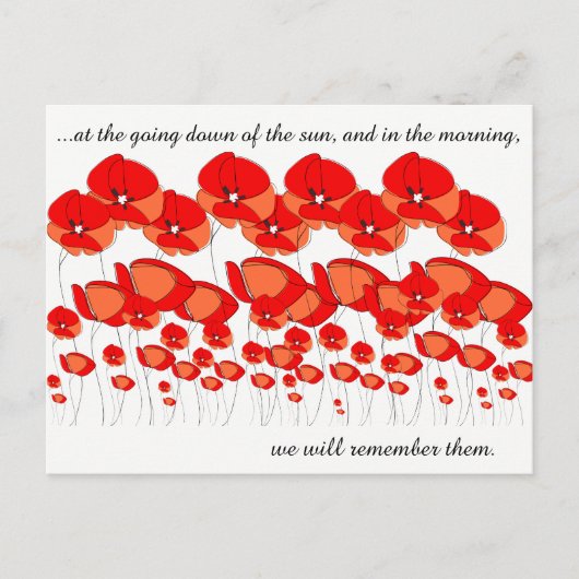 Rood en wit Briefkaart Lest We vergeten (Voorkant)