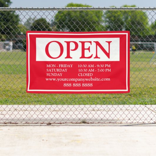 Rood en Wit Business Open Schema Spandoek (Insitu)