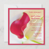 Rood en wit Calla Lily Wedding Uitnodiging (Voorkant)