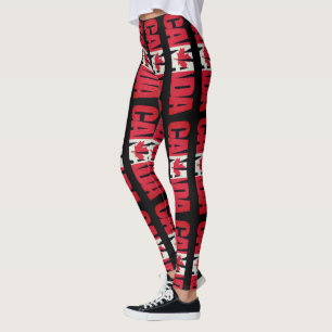 Rood en Wit Canada en Maple Leaf Leggings