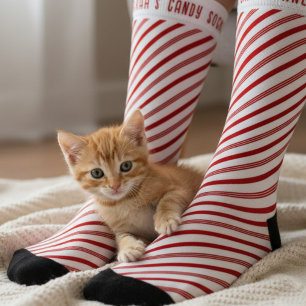 Rood en Wit Candy Cane Gestreepte Kerst Sokken