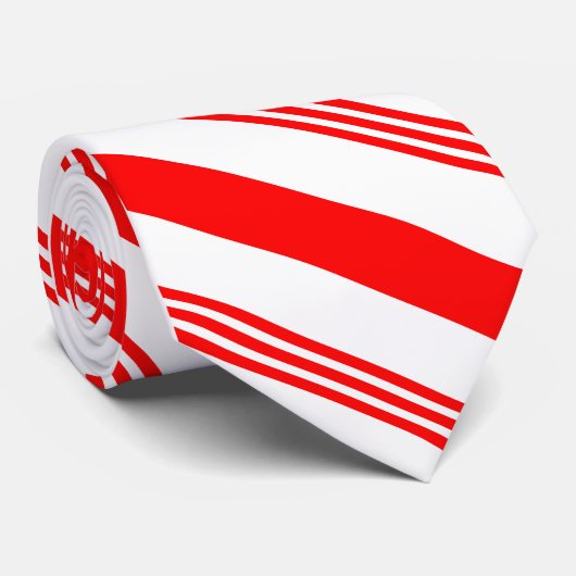 Rood en wit Candy Cane Stropdas (Opgerold)