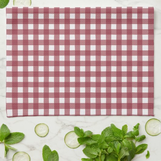 Rood en wit checkers patroon theedoek (Gevouwen)