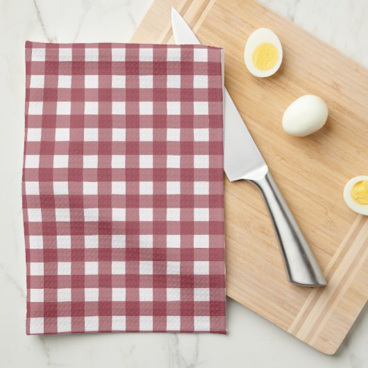 Rood en wit checkers patroon theedoek (Quarter Fold)