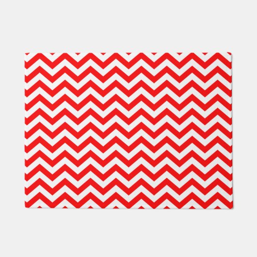 Rood en wit Chevron Pattern Deurmat (Voorkant)