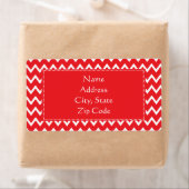 Rood en wit Chevron Pattern Etiket (Insitu)