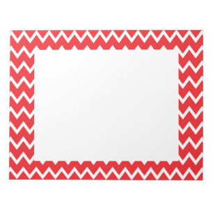 Rood en wit Chevron Pattern Notitieblok