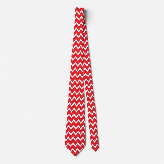 Rood en wit Chevron Pattern Stropdas (Voorkant)