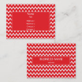 Rood en wit Chevron Pattern Visitekaartje (Voorkant / Achterkant)