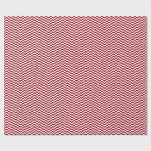 Rood en wit Chevron ZigZag Cadeaupapier (Vlak)