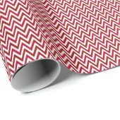 Rood en wit Chevron ZigZag Cadeaupapier (Rol Hoek)