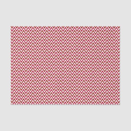 Rood en wit Chevron ZigZag Tissuepapier (Voorkant)