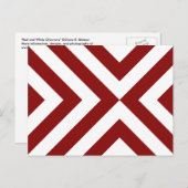 Rood en wit Chevrons Briefkaart (Voorkant / Achterkant)