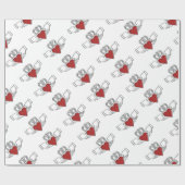Rood en wit Claddagh Pattern-omslagpapier Cadeaupapier (Vlak)
