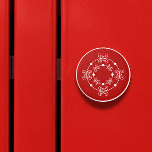 Rood en wit   Concentrische cirkels Decoratieve kn Keramische Knop