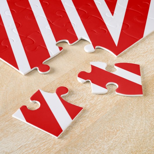 Rood en Wit Cool Geometrische Star USA vlag vlagge Legpuzzel (Zijkant)