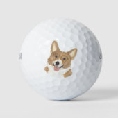 Rood en wit Corgi Golfballen (Voorkant)