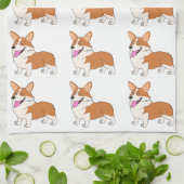 Rood en wit Corgis Theedoek (Gevouwen)