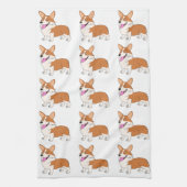 Rood en wit Corgis Theedoek (Verticaal)