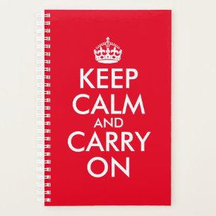 Rood en Wit Custom Houd Kalm en Ga verder Planner