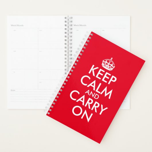 Rood en Wit Custom Houd Kalm en Ga verder Planner (Display)