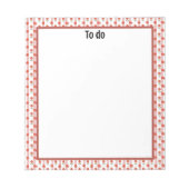 Rood en wit Daisy Gingham Notitieblok (Voorkant)