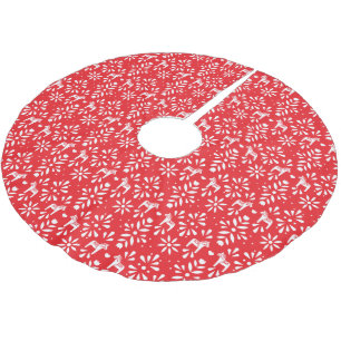 Rood en wit Dala Horse Scandinavian Pattern Kerstboom Rok