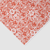 Rood en Wit Damask Sierpatroon Tissuepapier (Detail)