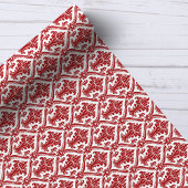 Rood en wit  Damaspatroon Cadeaupapier