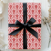 Rood en wit  Damaspatroon Cadeaupapier