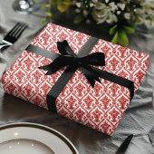 Rood en wit  Damaspatroon Cadeaupapier