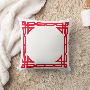 Rood en wit decorarive geometrisch Lijst Kussen