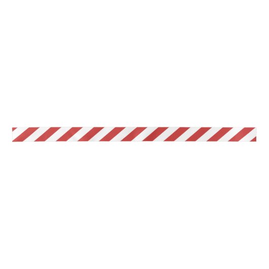 Rood en wit diagonaal band patroon lint (Voorkant)